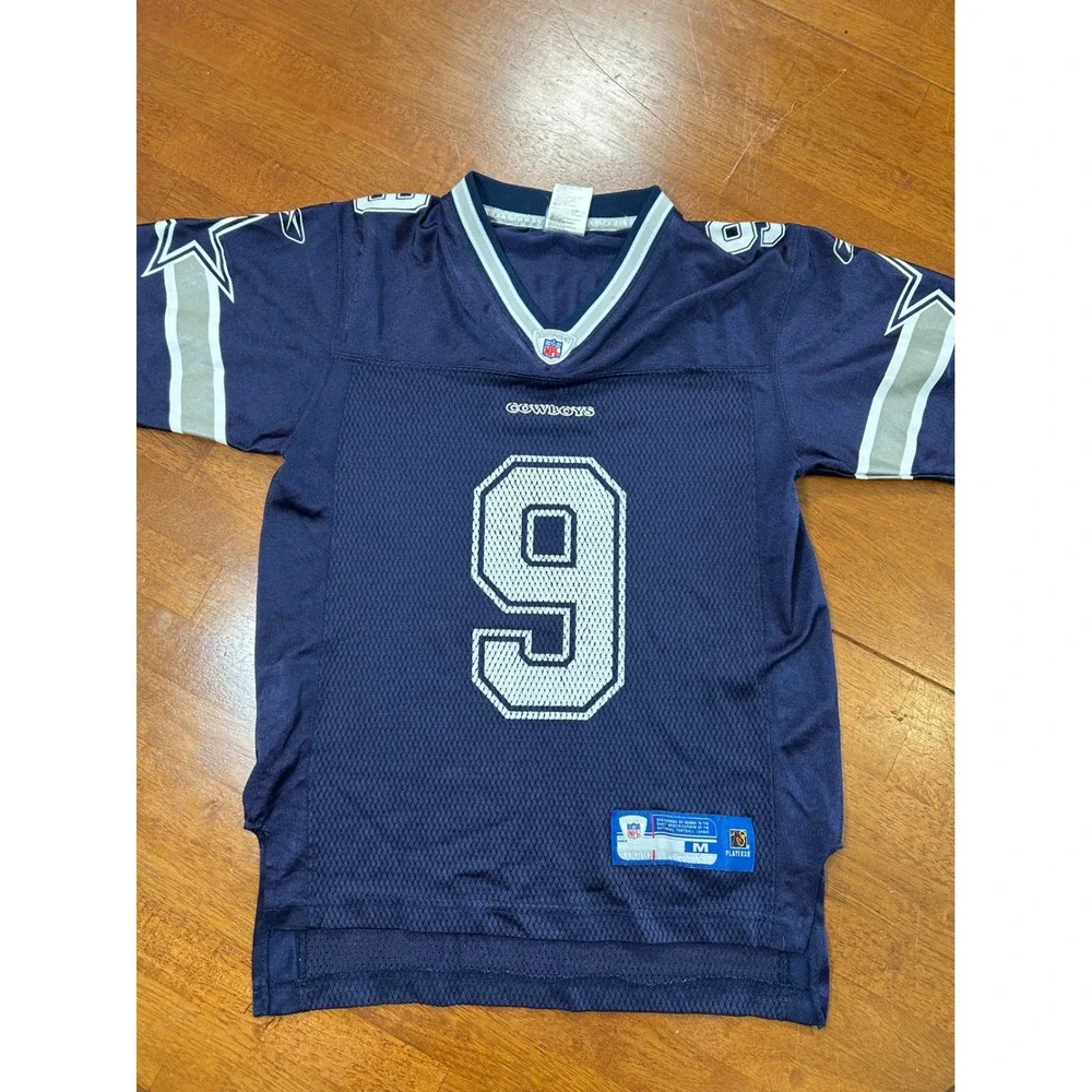 Reebok Tony Romo Dallas Cowboys Jersey Youth M Navy Blue NFL Football #9
